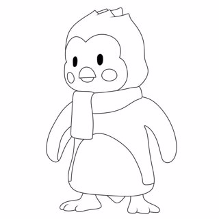 Winter Penguin Adventure: Stumble Guys Coloring Page