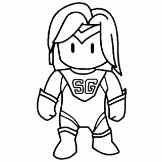 Superhero Stumble Guy Coloring Page