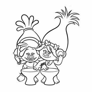 Trolls coloring page 2