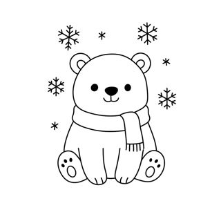 Cozy Winter Vibes: Adorable Bear in Snowy Wonderland