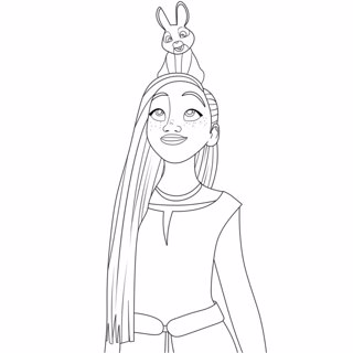 Whimsical Illustration of a Girl with a Rabbit Hat